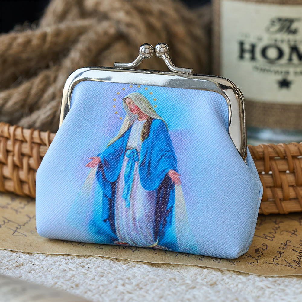 Our Lady of Grace Kiss-Lock Rosary Pouch: A Sacred Vessel for Faithful Treasures