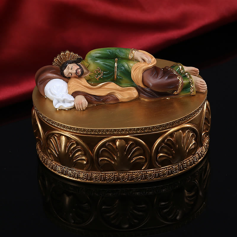 Ornate Reclining Jesus Resin Rosary Holder: Merging Artistry with Spiritual Comfort