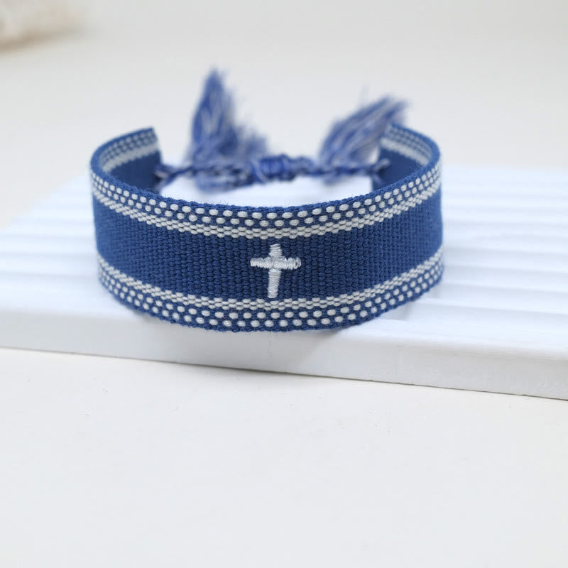 Sacred Cross Woven Tassel Bracelet: Elevate Your Faith With Sweet, Devout Style