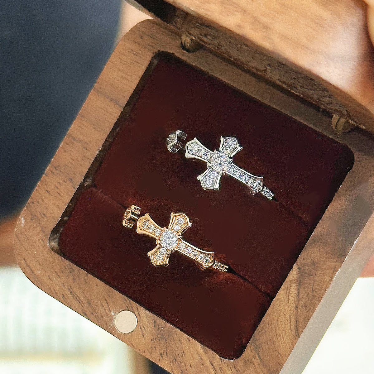 Dainty Paved Zircon Cross Adjustable Ring: Gentle Emblem Of Heavenly Redemption Faith