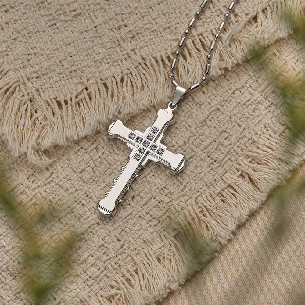 Geometric Multi-Tone Cross Necklace: Timeless Symbol Of Eternal Spiritual Grace
