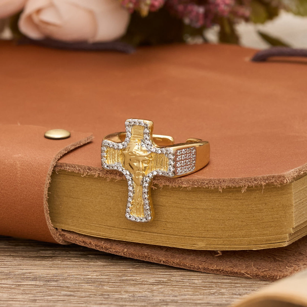 Jesus Face Cross Open Ring: A Bold Symbol of Redemptive Grace
