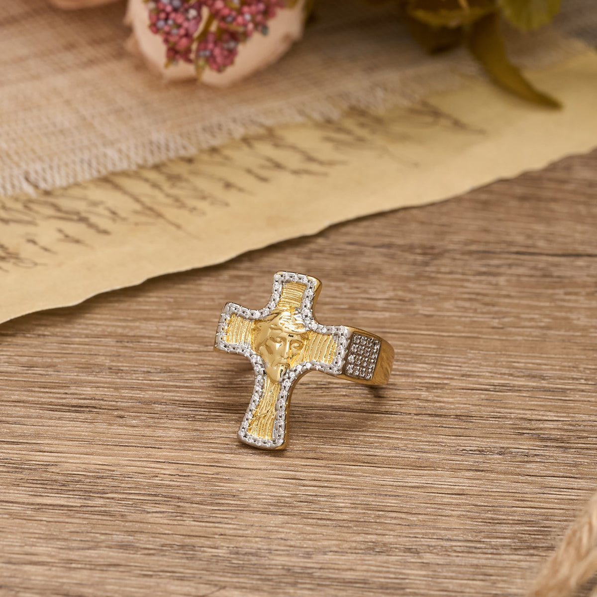 Jesus Face Cross Open Ring: A Bold Symbol of Redemptive Grace