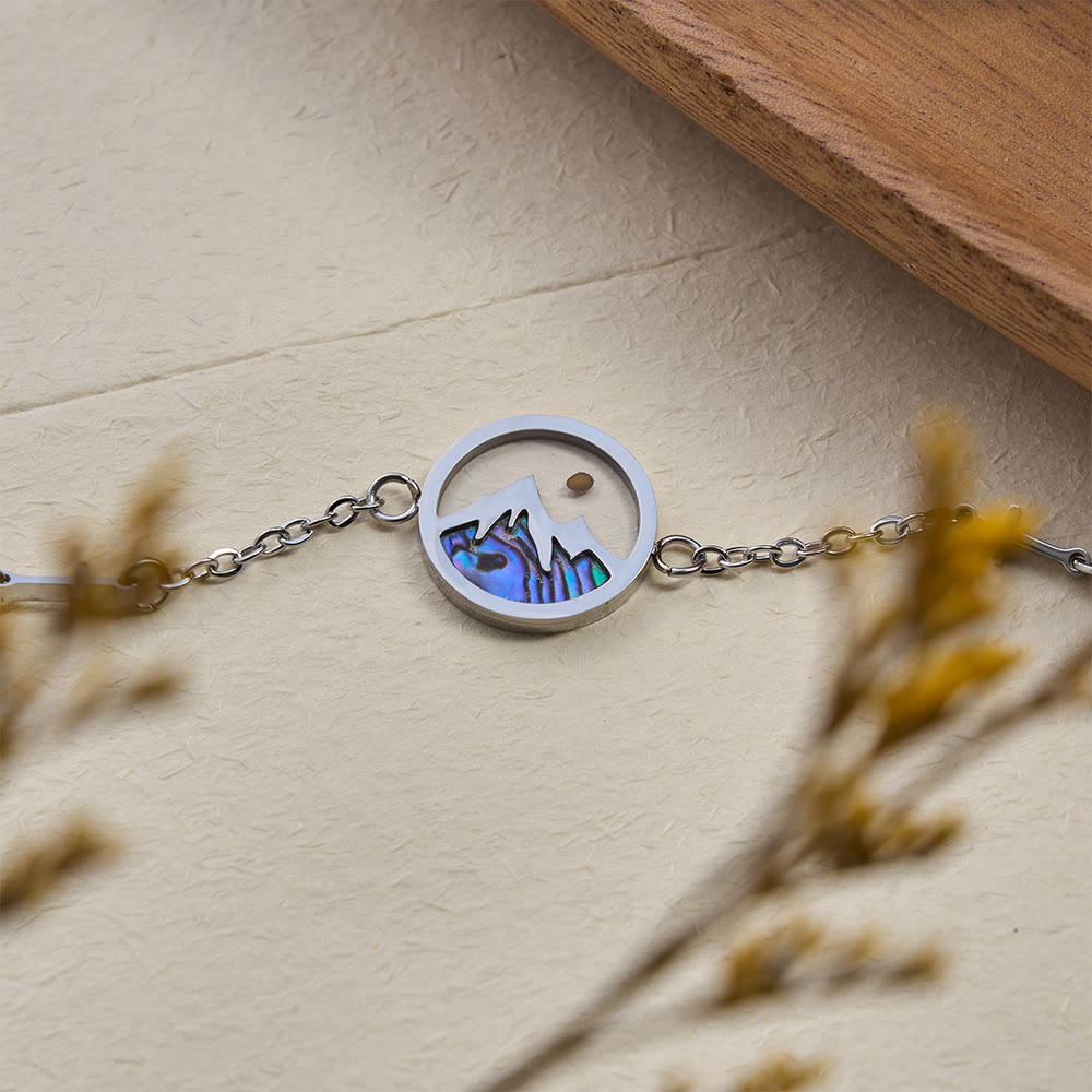 Mustard Seed Mountain of Faith Bracelet: Cross Accent & Abalone Shell Charm