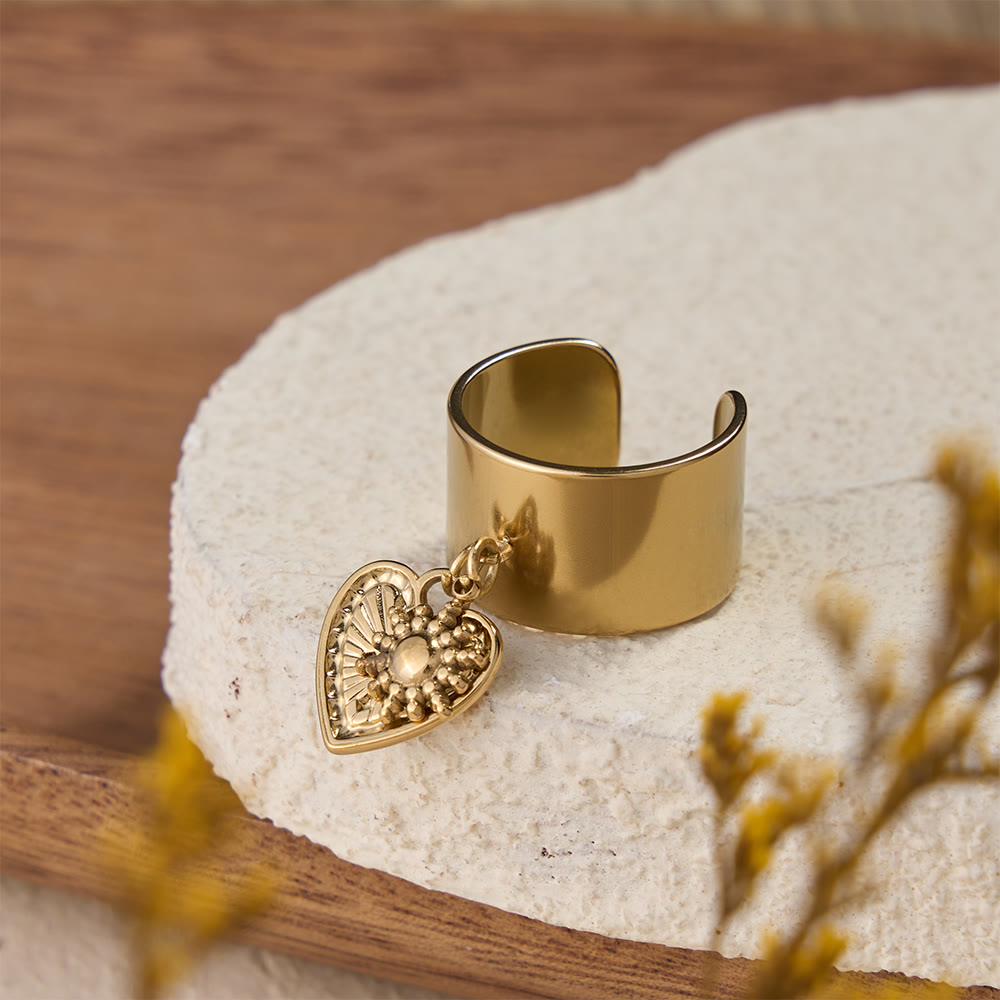 Premium Faith Charm Open Ring with Multiple Symbols: A Sacred Emblem of Unwavering Faith