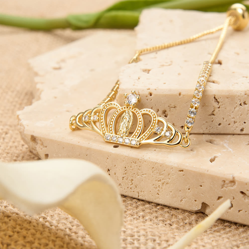 Our Lady Centered Adjustable Bolo Bracelet, Symbol of Divine Grace