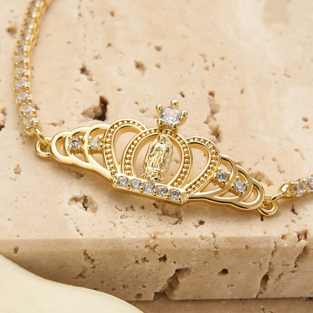 Our Lady Centered Adjustable Bolo Bracelet, Symbol of Divine Grace