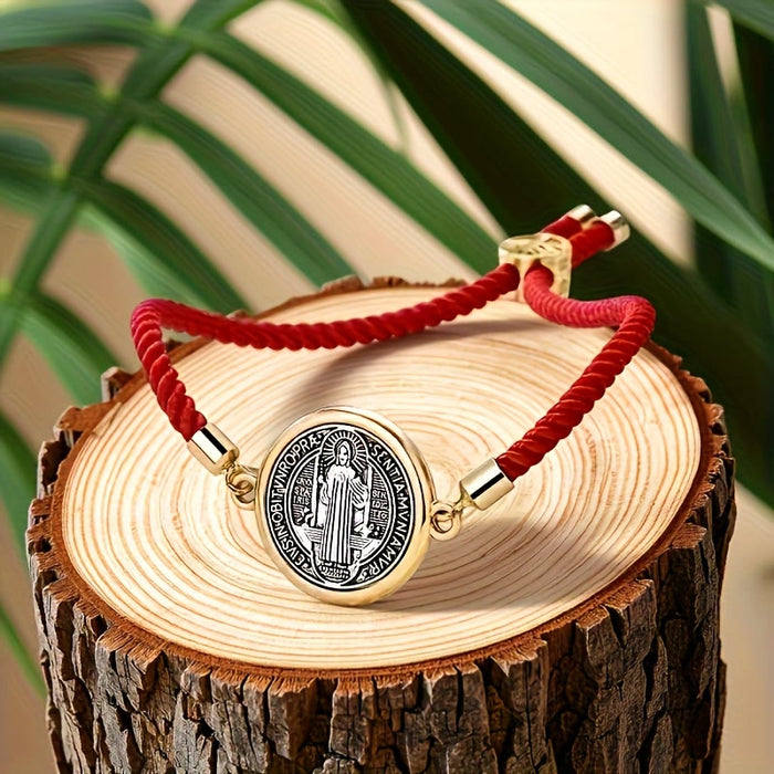 St. Benedict Medal Braided Cord Bracelet in Assorted Colors: A Symbol of Divine Protection