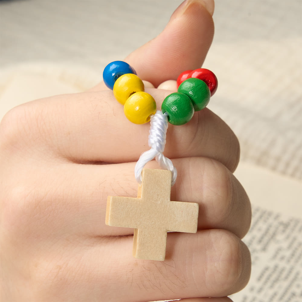 Vibrant Finger Rosary with Simple Cross Pendant: A Daily Symbol of Comfort and Hope