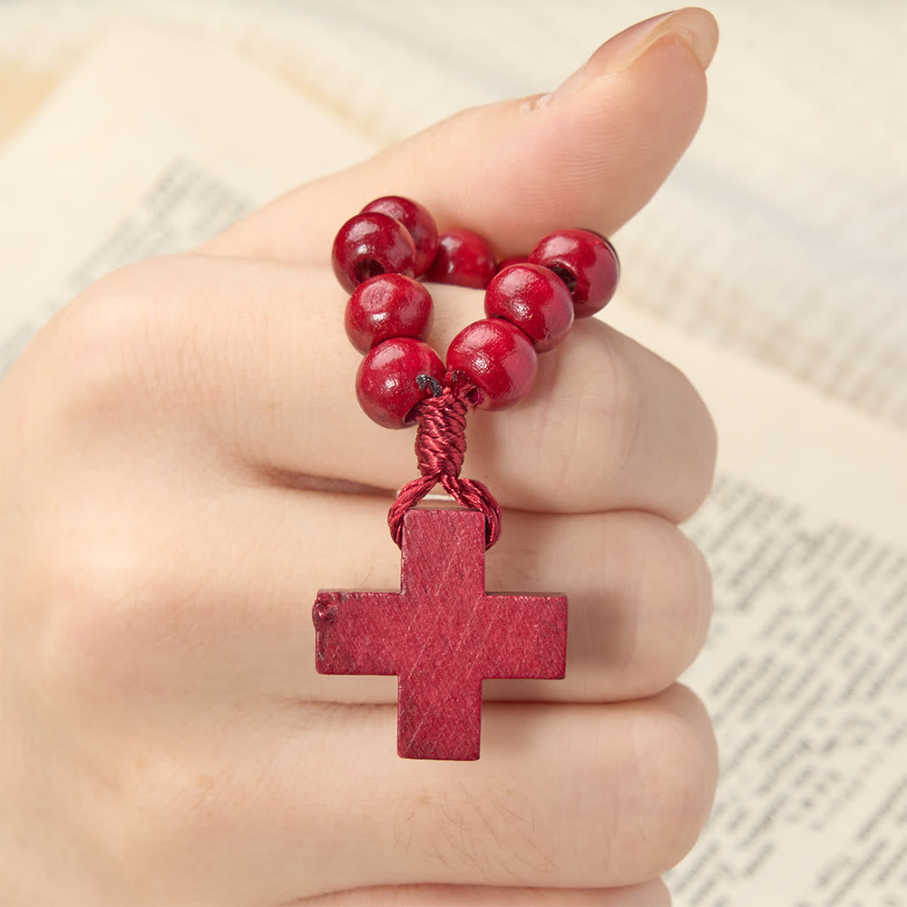 Vibrant Finger Rosary with Simple Cross Pendant: A Daily Symbol of Comfort and Hope