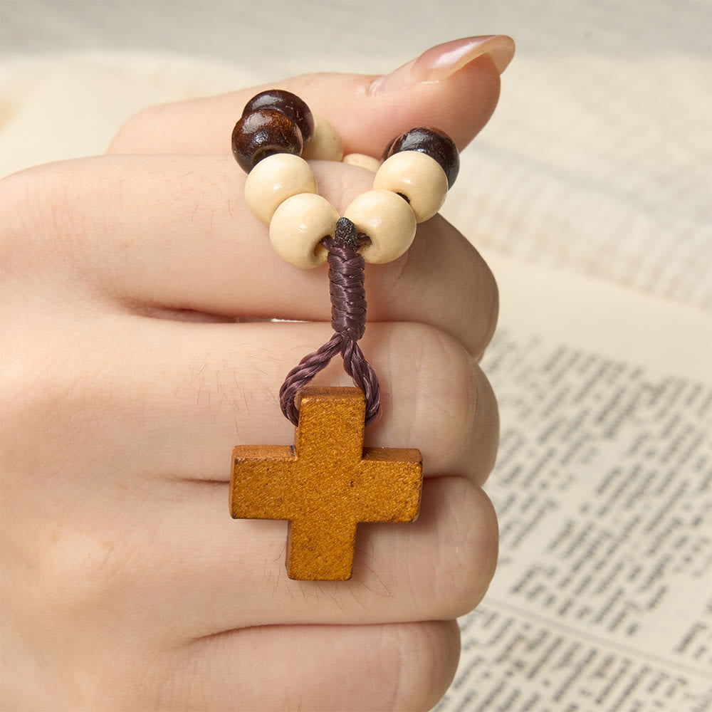 Vibrant Finger Rosary with Simple Cross Pendant: A Daily Symbol of Comfort and Hope