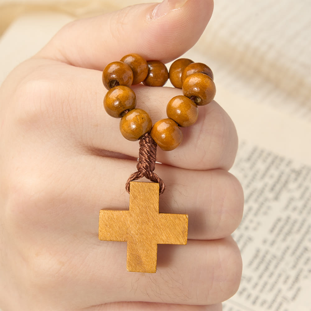 Vibrant Finger Rosary with Simple Cross Pendant: A Daily Symbol of Comfort and Hope
