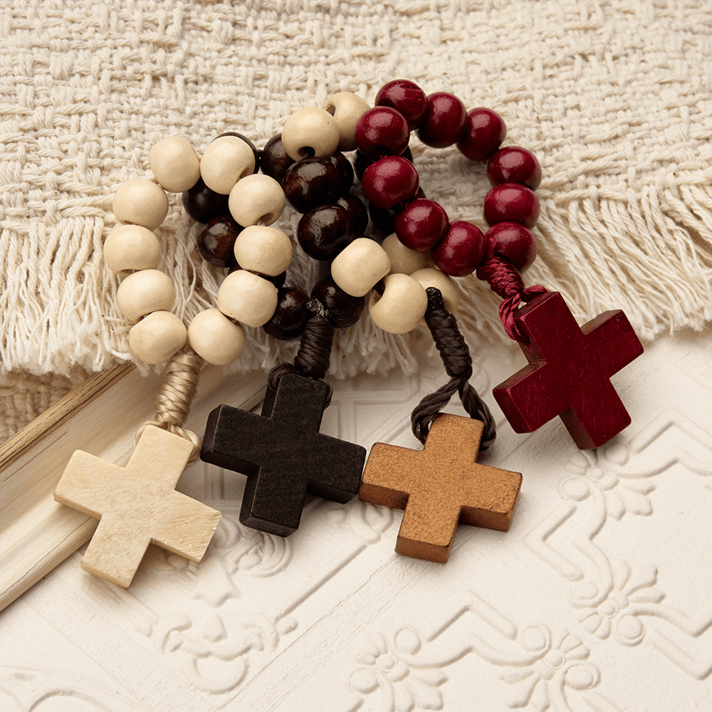 Vibrant Finger Rosary with Simple Cross Pendant: A Daily Symbol of Comfort and Hope