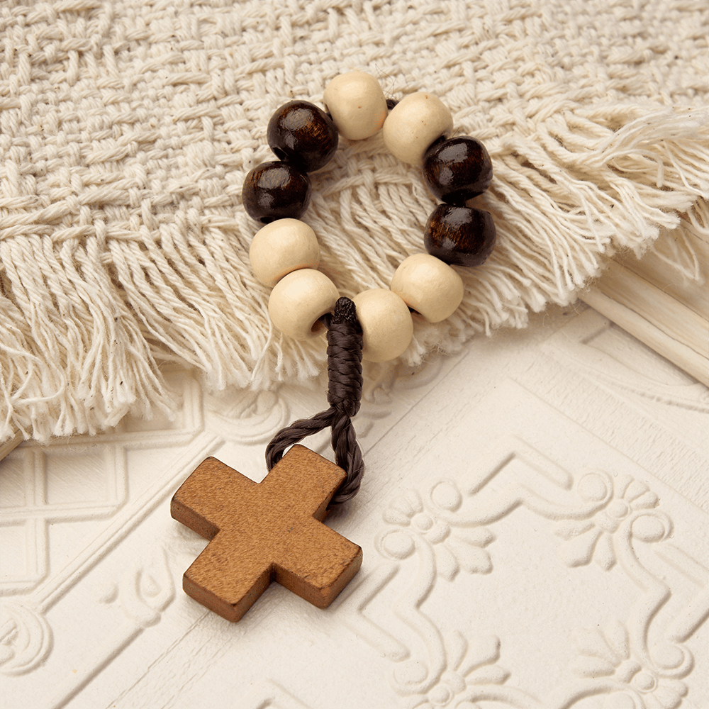 Vibrant Finger Rosary with Simple Cross Pendant: A Daily Symbol of Comfort and Hope