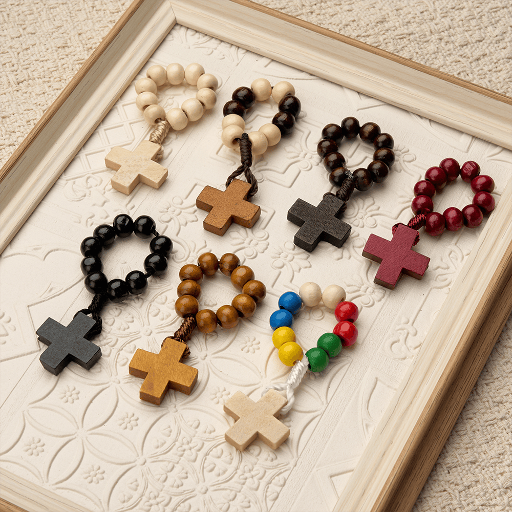 Vibrant Finger Rosary with Simple Cross Pendant: A Daily Symbol of Comfort and Hope