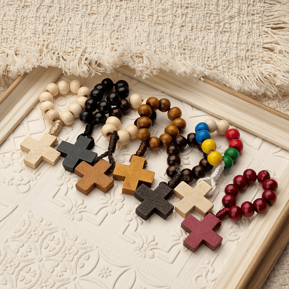 Vibrant Finger Rosary with Simple Cross Pendant: A Daily Symbol of Comfort and Hope