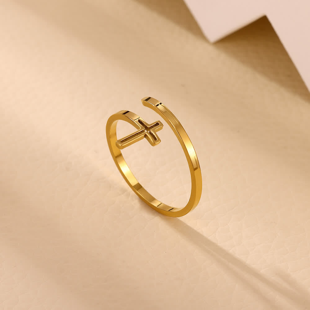 Minimalist Cross Wrap Ring Set: Stackable Faith Jewelry for Daily Use
