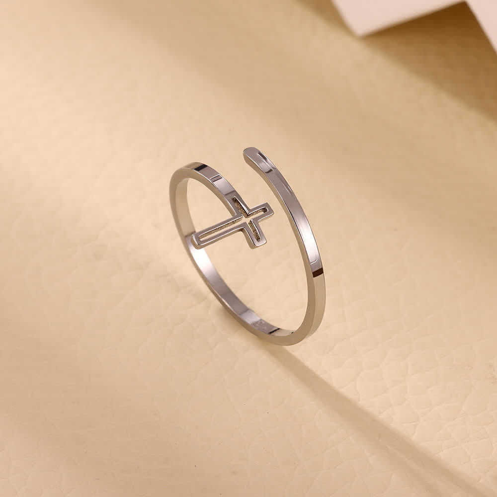 Minimalist Cross Wrap Ring Set: Stackable Faith Jewelry for Daily Use