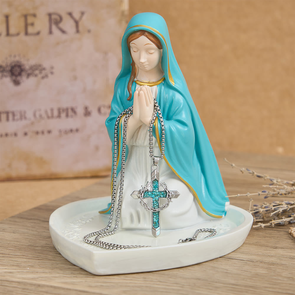Thorn-Wrapped Inlaid Cross Pendant Necklace: A Symbol of Christ’s Sacrificial Love