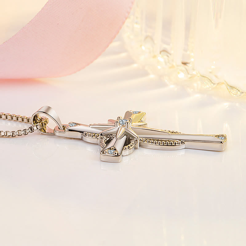Crystal-Encrusted Infinity Cross Necklace: A Symbol of Eternal Faith & Divine Light