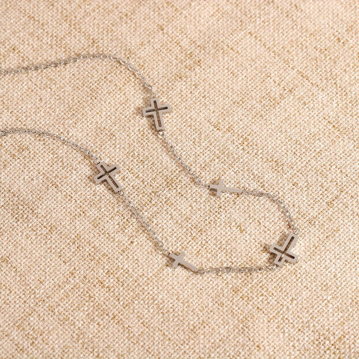 Dainty Open Cross Station Chain Necklace: A Testament to Gentle Devotion & Everlasting Christian Grace