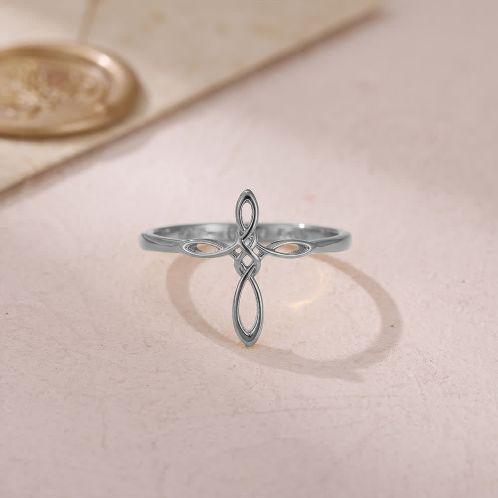 Celtic Knot Cross Devotional Ring: Emblem of Eternal Faith & Divine Connection