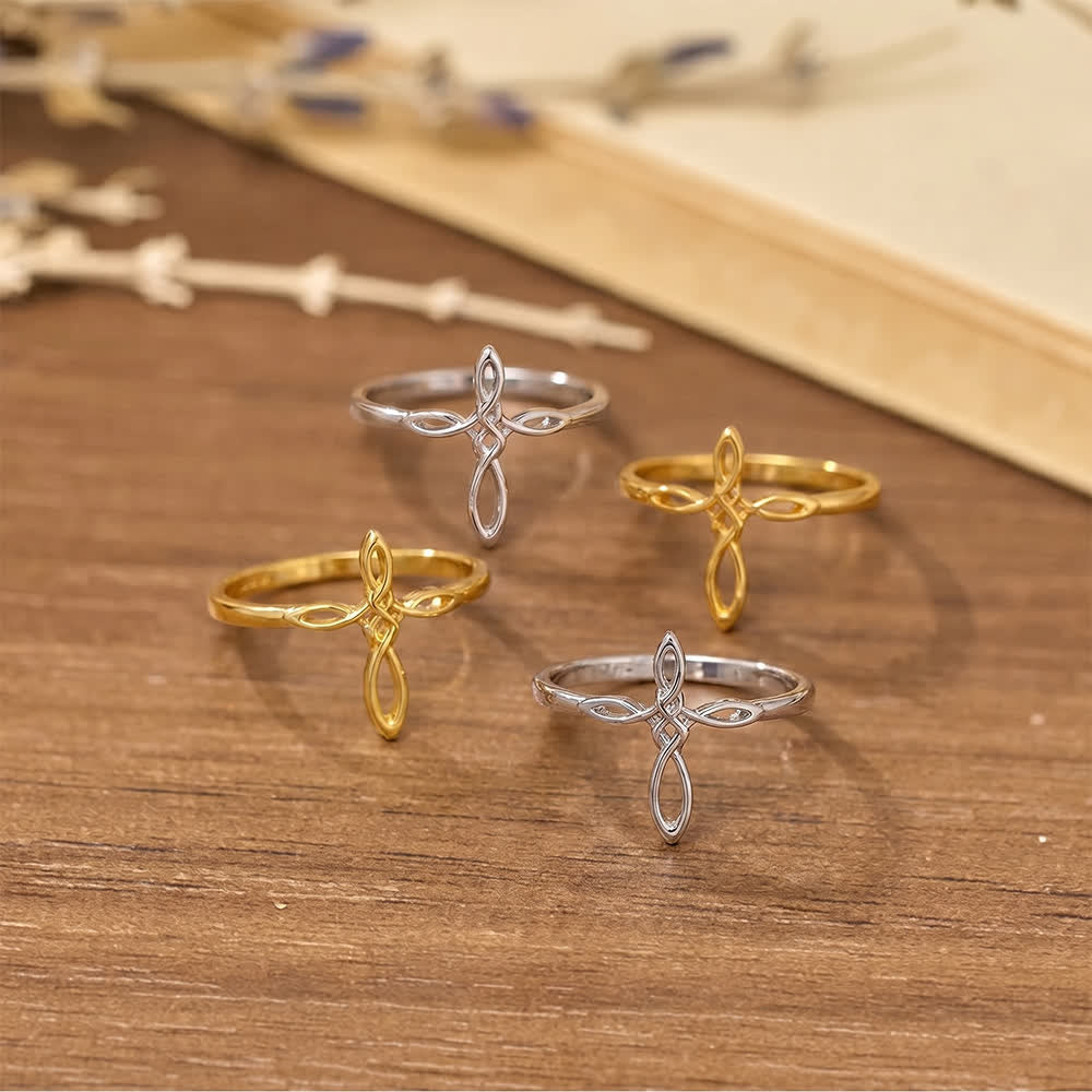 Celtic Knot Cross Devotional Ring: Emblem of Eternal Faith & Divine Connection