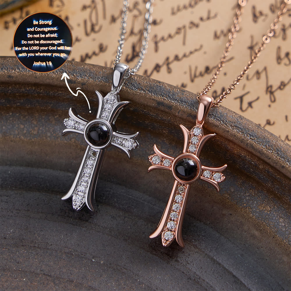 Crystal-Encrusted Cross Necklace with Black Center Stone: A Symbol of Divine Light & Timeless Faith