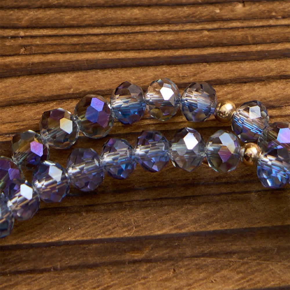 Iridescent Faceted Magnetic Clasp Rosary Bracelet with Our Lady for Everyday Faith
