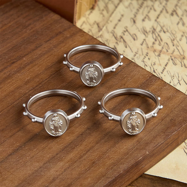 Our Lady of Grace Finger Rosary Ring with Marian Medallion: A Symbol of Devotion