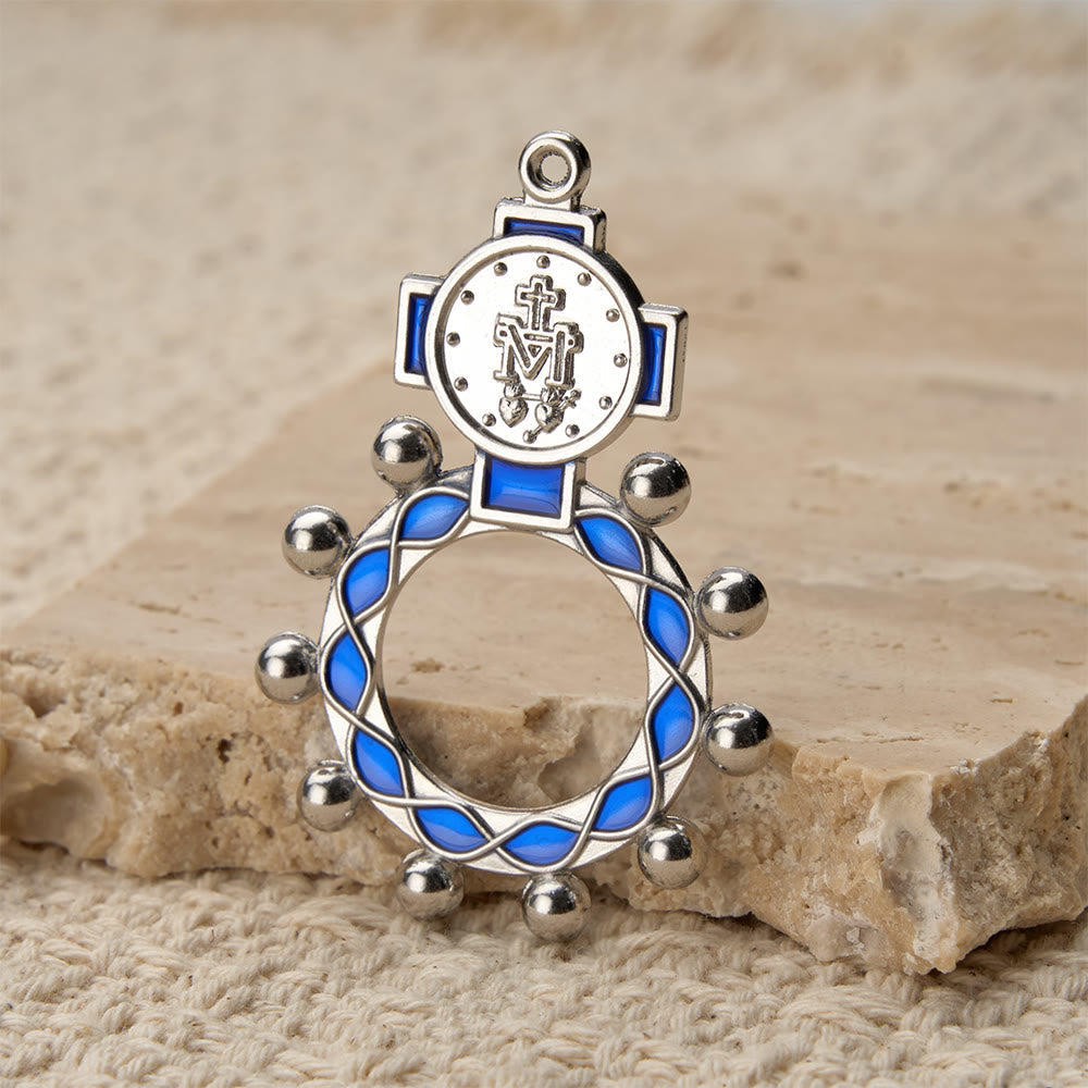 Vibrant Enamel Our Lady Finger Rosary with Round Prayer Bead Accents: A Daily Symbol of Comfort and Hope