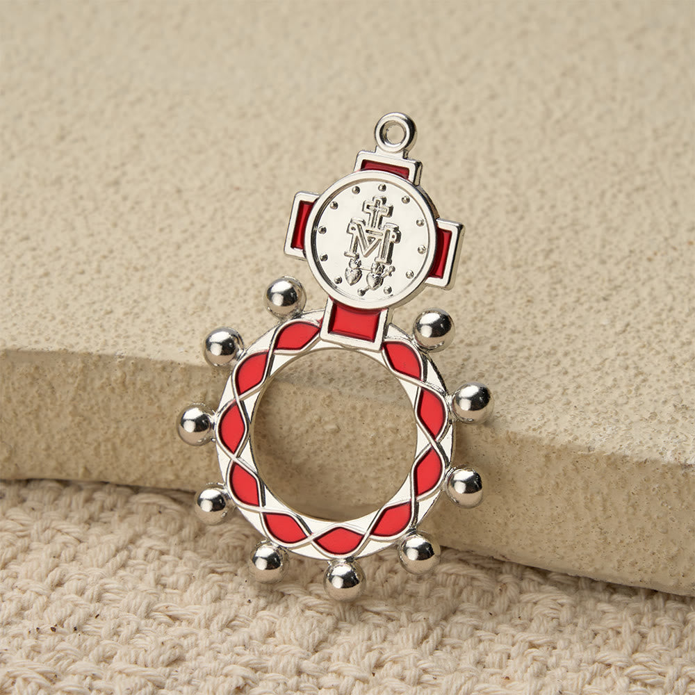 Vibrant Enamel Our Lady Finger Rosary with Round Prayer Bead Accents: A Daily Symbol of Comfort and Hope