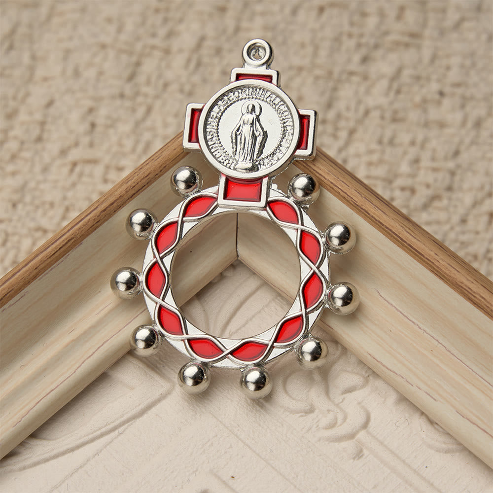 Vibrant Enamel Our Lady Finger Rosary with Round Prayer Bead Accents: A Daily Symbol of Comfort and Hope