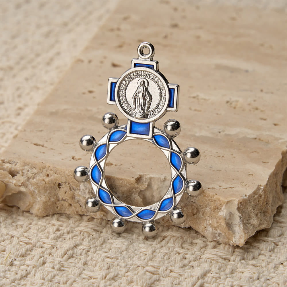 Vibrant Enamel Our Lady Finger Rosary with Round Prayer Bead Accents: A Daily Symbol of Comfort and Hope