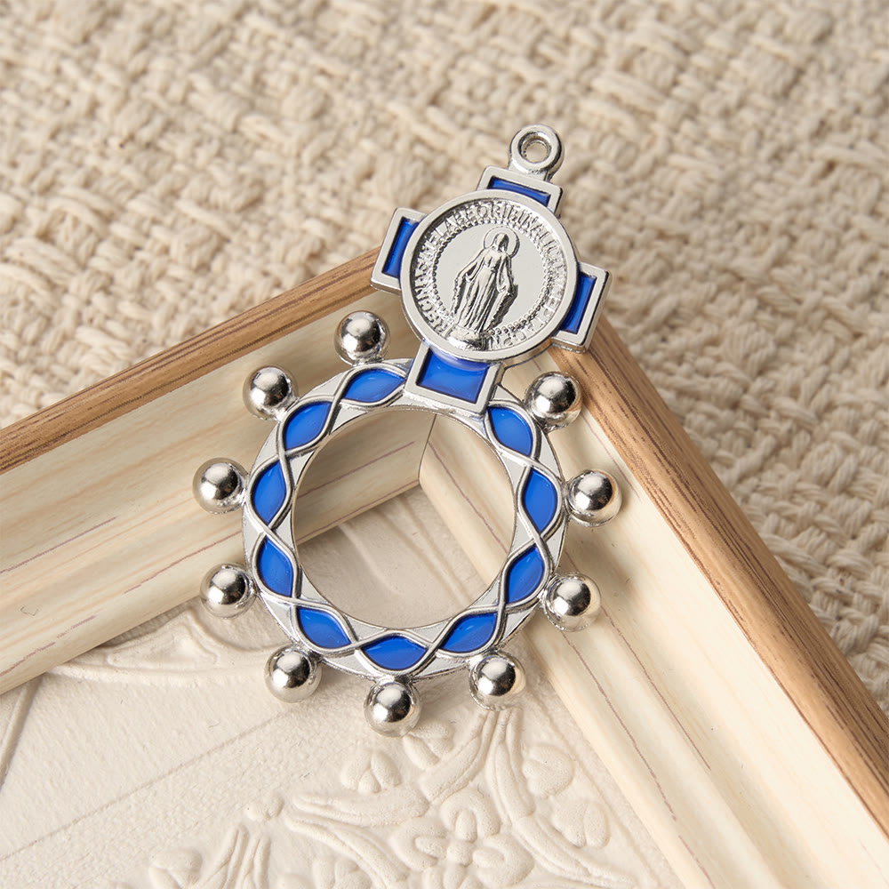Vibrant Enamel Our Lady Finger Rosary with Round Prayer Bead Accents: A Daily Symbol of Comfort and Hope