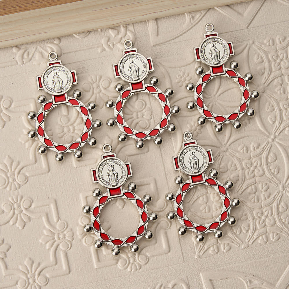 Vibrant Enamel Our Lady Finger Rosary with Round Prayer Bead Accents: A Daily Symbol of Comfort and Hope