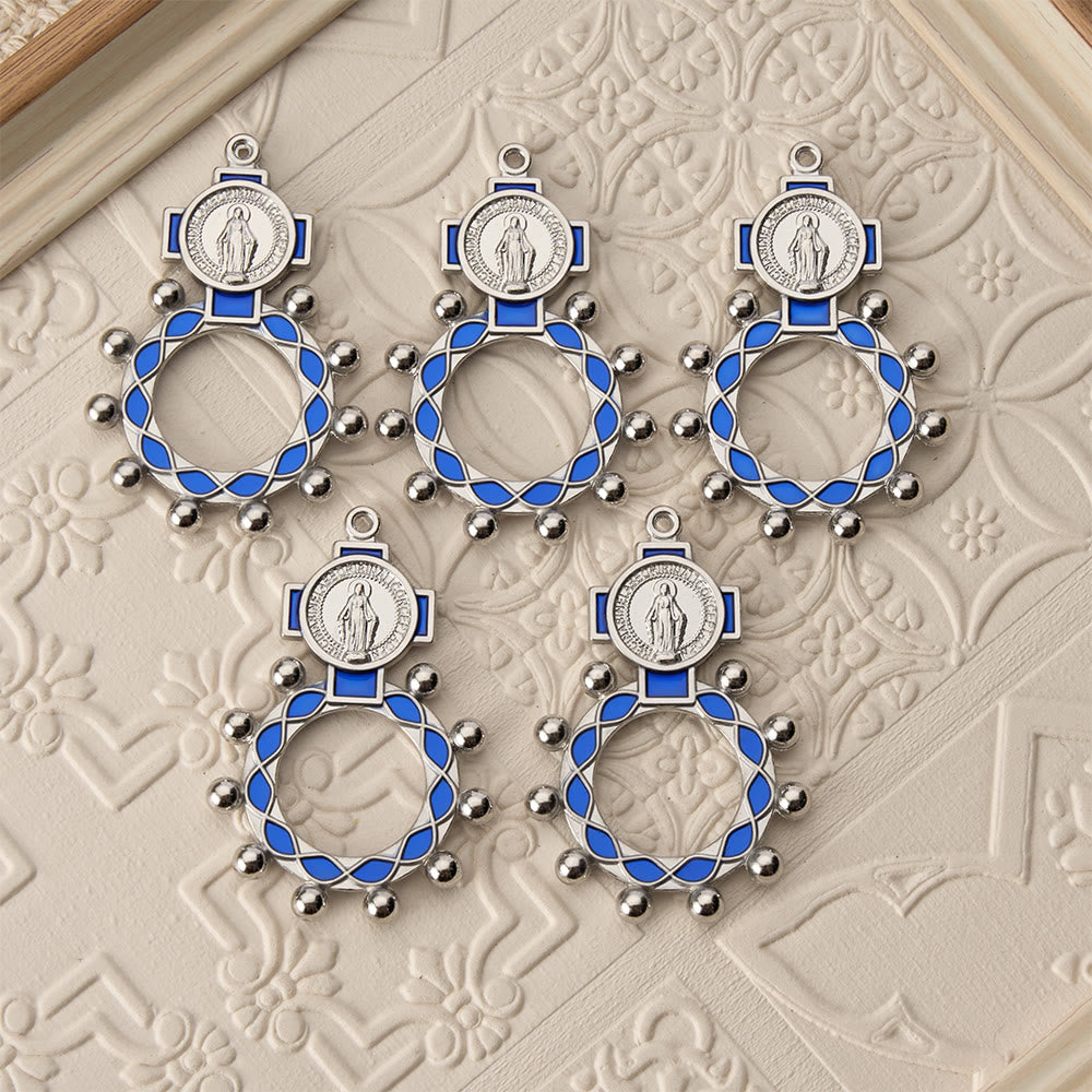 Vibrant Enamel Our Lady Finger Rosary with Round Prayer Bead Accents: A Daily Symbol of Comfort and Hope
