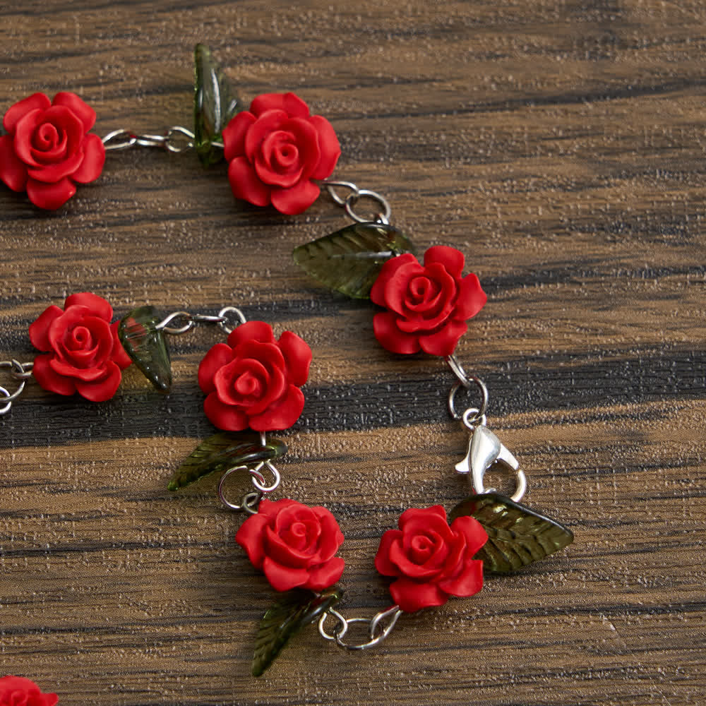 Sacred Red Rose Pocket Rosary with Our Lady's Floral Devotion