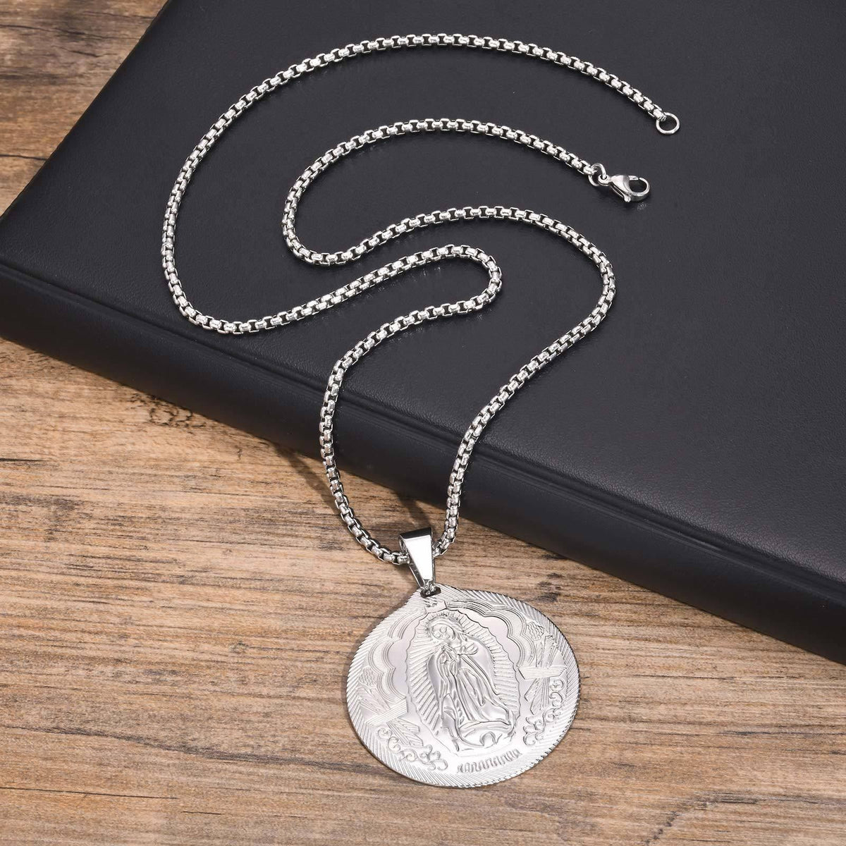 Our Lady of Guadalupe Pendant Necklace in Three Finishes: A Symbol of Marian Grace