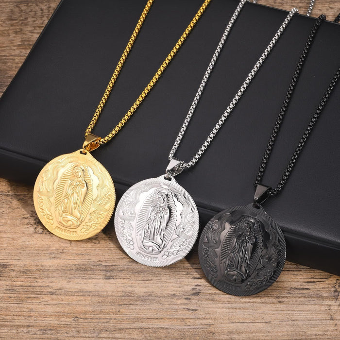 Our Lady of Guadalupe Pendant Necklace in Three Finishes: A Symbol of Marian Grace