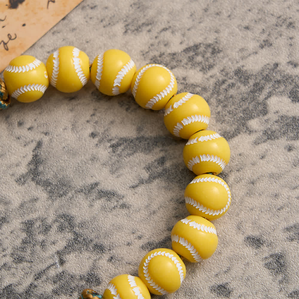 Baseball Bead Pocket Rosary with Sacred Heart & Eucharist Cross