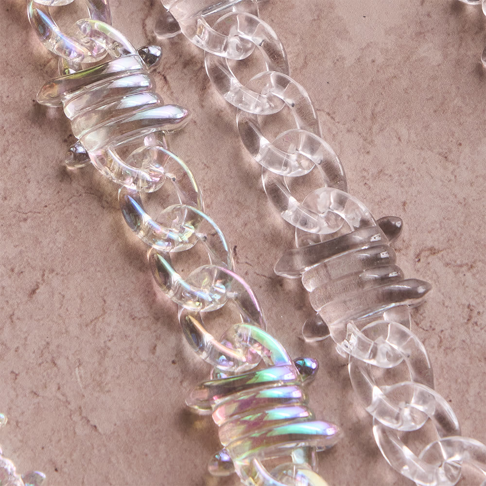 Bold Iridescent Acrylic Jesus Necklace with Chunky Spiked Chain: A Daily Symbol of Strength and Hope