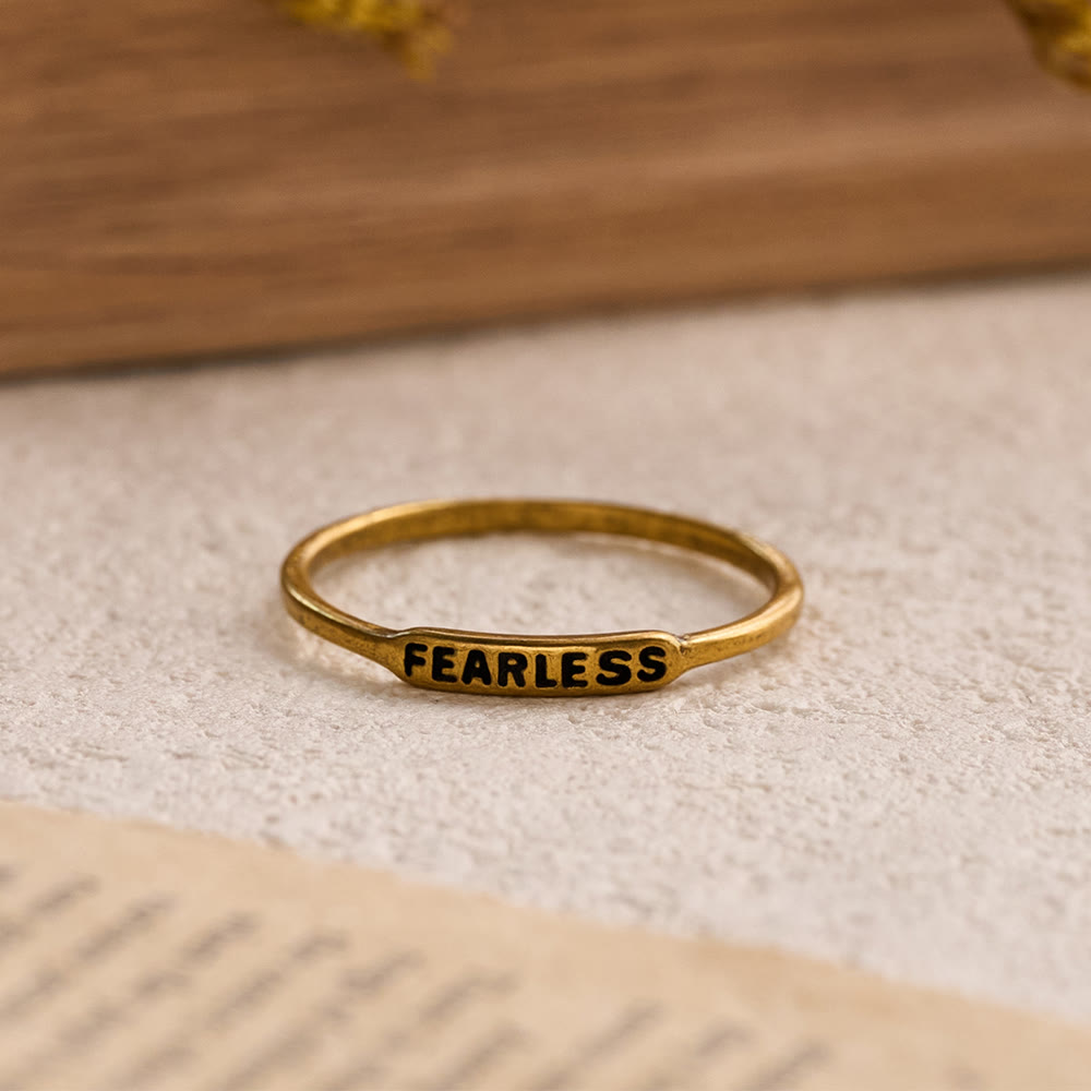 Refined Stackable Ring Set with Engraved BLESSED/FAITH/HOPE Text: An Emblem of Quiet Devotion
