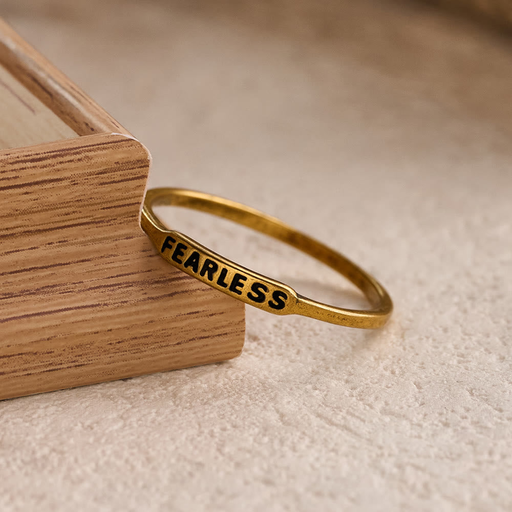 Refined Stackable Ring Set with Engraved BLESSED/FAITH/HOPE Text: An Emblem of Quiet Devotion