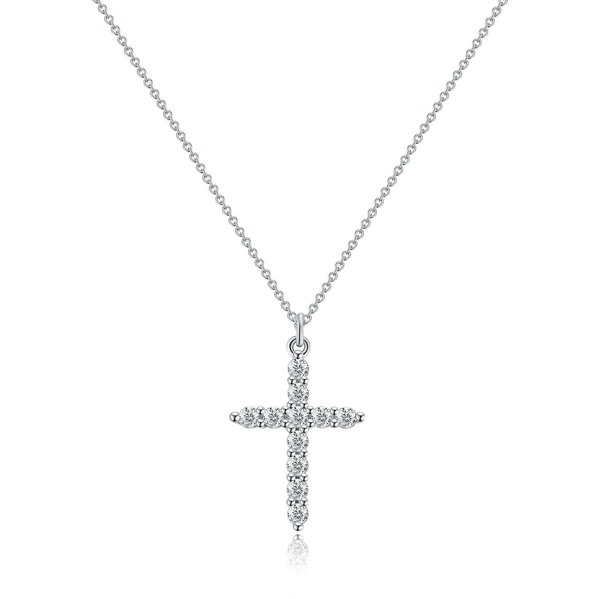 Minimalist Zircon Cross Necklace in Gold and Silver Tones: A Reminder of Subtle Divine Grace