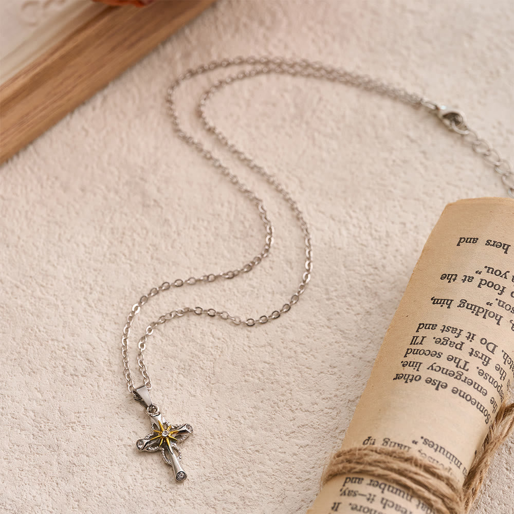 Dainty Cross Necklace with Starburst Center and Thin Chain: A Daily Symbol of Hope and Direction