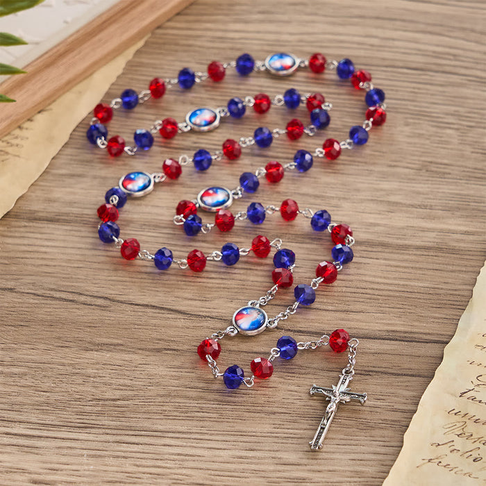 Vibrant Divine Mercy Rosary with Colored Beads: A Reminder of Heavenly Grace