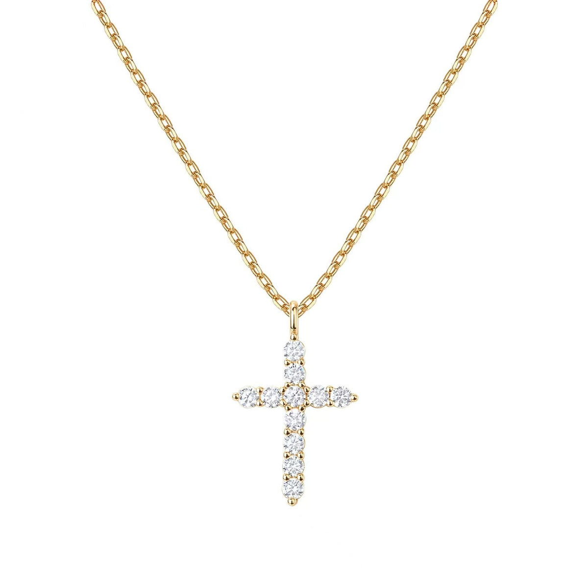 Minimalist Zircon Cross Necklace in Gold and Silver Tones: A Reminder of Subtle Divine Grace