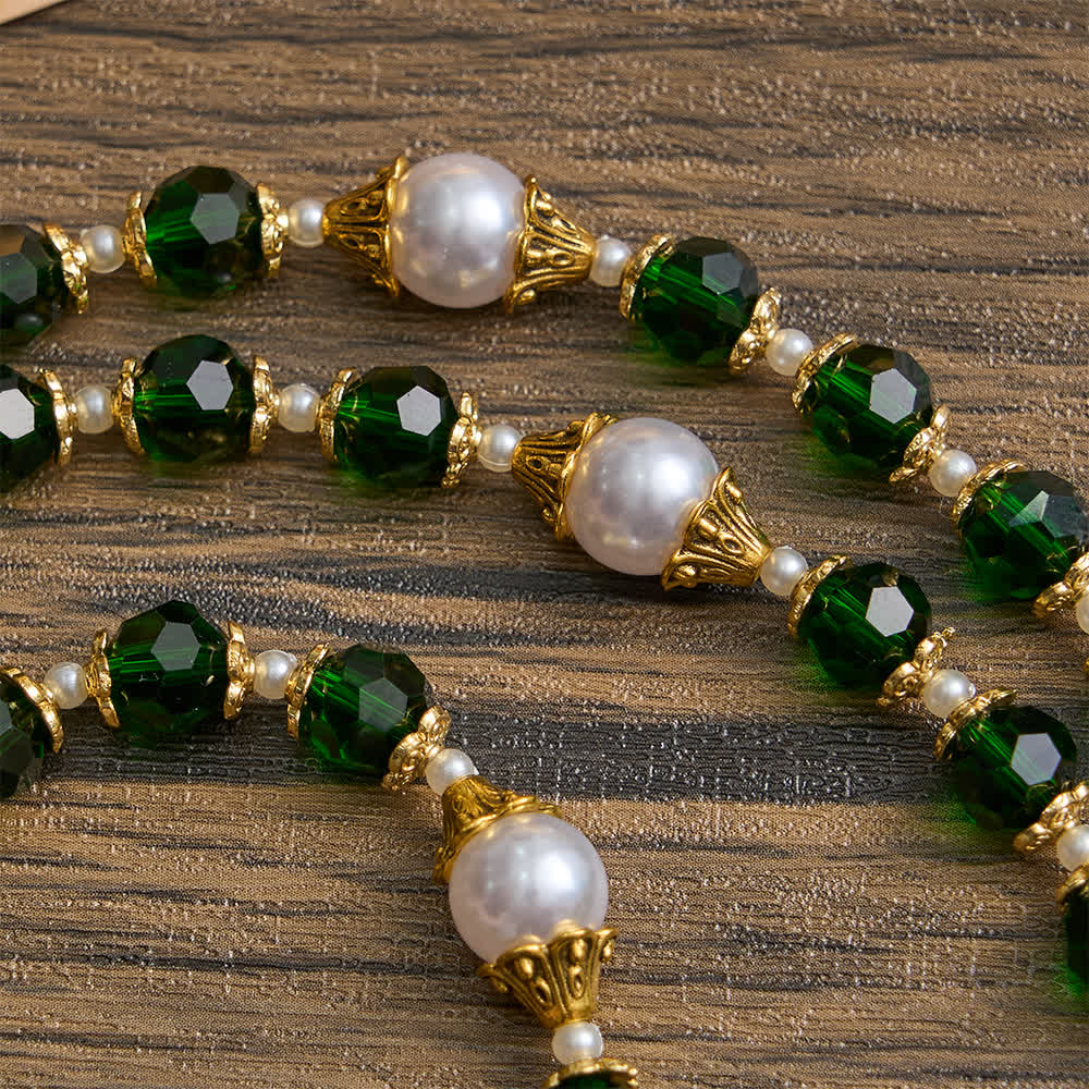 St. Jude Devotional Rosary with Green Glass & Crucifix