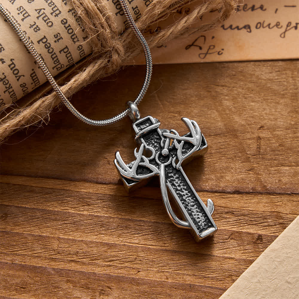 Hunting & Fishing Cross Pendant Necklace: Outdoor Faith & Spiritual Devotion